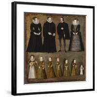 Group Portrait of a Family, Traditionally Identified as the Bartholomews of Burford, Oxfordshire,…-null-Framed Giclee Print