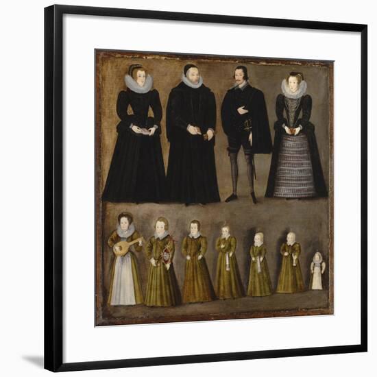 Group Portrait of a Family, Traditionally Identified as the Bartholomews of Burford, Oxfordshire,…-null-Framed Giclee Print