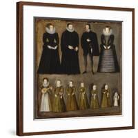 Group Portrait of a Family, Traditionally Identified as the Bartholomews of Burford, Oxfordshire,…-null-Framed Giclee Print