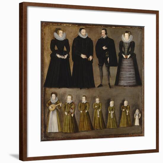 Group Portrait of a Family, Traditionally Identified as the Bartholomews of Burford, Oxfordshire,…-null-Framed Giclee Print