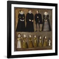 Group Portrait of a Family, Traditionally Identified as the Bartholomews of Burford, Oxfordshire,…-null-Framed Giclee Print
