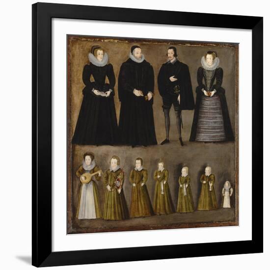 Group Portrait of a Family, Traditionally Identified as the Bartholomews of Burford, Oxfordshire,…-null-Framed Giclee Print