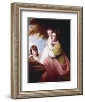 Group Portrait of Dorothy Stables and Her Daughters-George Romney-Framed Giclee Print