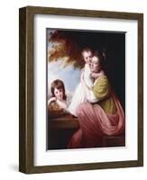 Group Portrait of Dorothy Stables and Her Daughters-George Romney-Framed Giclee Print