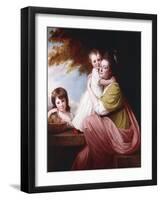 Group Portrait of Dorothy Stables and Her Daughters-George Romney-Framed Giclee Print