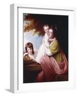 Group Portrait of Dorothy Stables and Her Daughters-George Romney-Framed Giclee Print