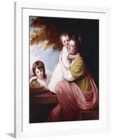 Group Portrait of Dorothy Stables and Her Daughters-George Romney-Framed Giclee Print