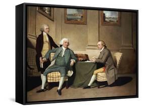 Group Portrait of Sergeant-At-Arms Bonfoy, His Son, and John Clementson, Sen-John Hamilton Mortimer-Framed Stretched Canvas