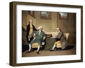 Group Portrait of Sergeant-At-Arms Bonfoy, His Son, and John Clementson, Sen-John Hamilton Mortimer-Framed Giclee Print