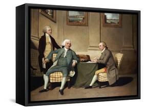 Group Portrait of Sergeant-at-Arms Bonfoy, His Son, and John Clementson-John Hamilton Mortimer-Framed Stretched Canvas