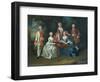 Group Portrait of the Harrach Family Playing Backgammon Including General Count Ferdinand Harrach-Johann Wilhelm Hoffnas-Framed Giclee Print