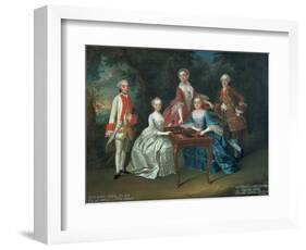 Group Portrait of the Harrach Family Playing Backgammon Including General Count Ferdinand Harrach-Johann Wilhelm Hoffnas-Framed Giclee Print