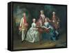 Group Portrait of the Harrach Family Playing Backgammon Including General Count Ferdinand Harrach-Johann Wilhelm Hoffnas-Framed Stretched Canvas