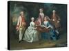 Group Portrait of the Harrach Family Playing Backgammon Including General Count Ferdinand Harrach-Johann Wilhelm Hoffnas-Stretched Canvas