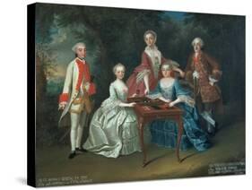 Group Portrait of the Harrach Family Playing Backgammon Including General Count Ferdinand Harrach-Johann Wilhelm Hoffnas-Stretched Canvas