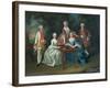 Group Portrait of the Harrach Family Playing Backgammon Including General Count Ferdinand Harrach-Johann Wilhelm Hoffnas-Framed Giclee Print