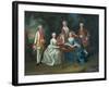 Group Portrait of the Harrach Family Playing Backgammon Including General Count Ferdinand Harrach-Johann Wilhelm Hoffnas-Framed Giclee Print