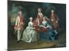 Group Portrait of the Harrach Family Playing Backgammon Including General Count Ferdinand Harrach-Johann Wilhelm Hoffnas-Mounted Giclee Print