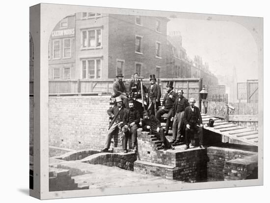 Group Portrait of the Holborn Valley Improvements Committee at Holborn Viaduct, London, 1869-Henry Dixon-Stretched Canvas