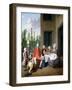 Group Portrait of the Van Den Bosch Family, Dining by a House, a Topiary Garden Beyond, 1777-Jan Josef the Younger Horemans-Framed Giclee Print