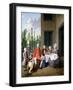 Group Portrait of the Van Den Bosch Family, Dining by a House, a Topiary Garden Beyond, 1777-Jan Josef the Younger Horemans-Framed Giclee Print