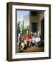 Group Portrait of the Van Den Bosch Family, Dining by a House, a Topiary Garden Beyond, 1777-Jan Josef the Younger Horemans-Framed Giclee Print