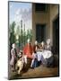 Group Portrait of the Van Den Bosch Family, Dining by a House, a Topiary Garden Beyond, 1777-Jan Josef the Younger Horemans-Mounted Giclee Print