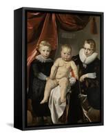 Group Portrait of Three Brothers-Thomas de Keyser-Framed Stretched Canvas