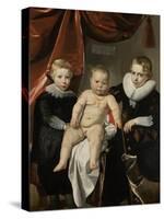 Group Portrait of Three Brothers-Thomas de Keyser-Stretched Canvas