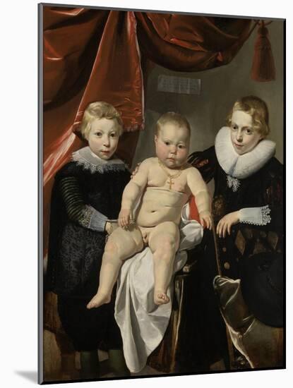 Group Portrait of Three Brothers-Thomas de Keyser-Mounted Art Print