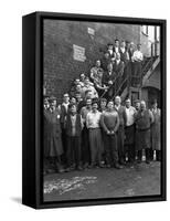 Group Portrait of Workers, Edgar Allens Steel Foundry, Sheffield, South Yorkshire, 1963-Michael Walters-Framed Stretched Canvas