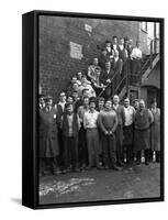 Group Portrait of Workers, Edgar Allens Steel Foundry, Sheffield, South Yorkshire, 1963-Michael Walters-Framed Stretched Canvas