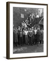 Group Portrait of Workers, Edgar Allens Steel Foundry, Sheffield, South Yorkshire, 1963-Michael Walters-Framed Photographic Print