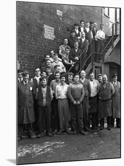 Group Portrait of Workers, Edgar Allens Steel Foundry, Sheffield, South Yorkshire, 1963-Michael Walters-Mounted Photographic Print