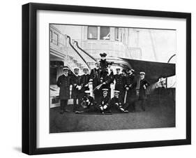 Group Portrait on Board the Royal Yacht Victoria and Albert, Copenhagen, 1908-null-Framed Giclee Print