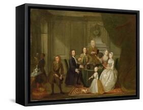 Group Portrait, Probably of the Raikes Family, c.1730-32-Gawen Hamilton-Framed Stretched Canvas