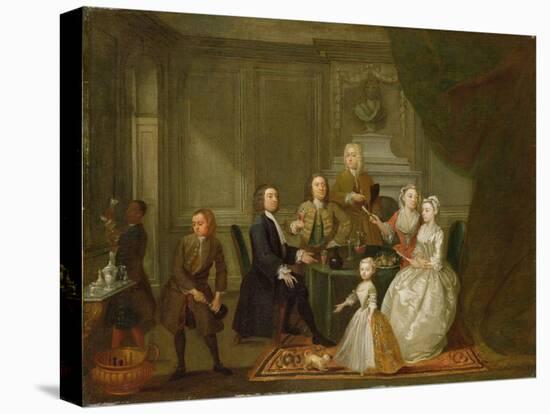 Group Portrait, Probably of the Raikes Family, c.1730-32-Gawen Hamilton-Stretched Canvas