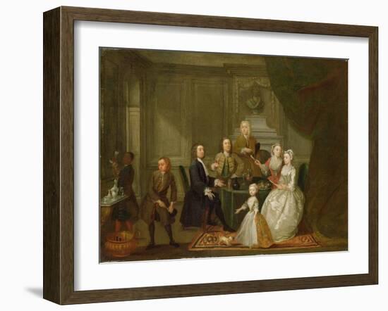 Group Portrait, Probably of the Raikes Family, c.1730-32-Gawen Hamilton-Framed Giclee Print