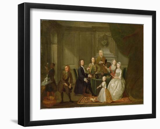 Group Portrait, Probably of the Raikes Family, c.1730-32-Gawen Hamilton-Framed Giclee Print