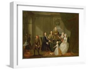 Group Portrait, Probably of the Raikes Family, c.1730-32-Gawen Hamilton-Framed Giclee Print