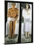 Group Statue Portraying Rahotep and Nofret, Painted Limestone from Meidum-null-Mounted Giclee Print