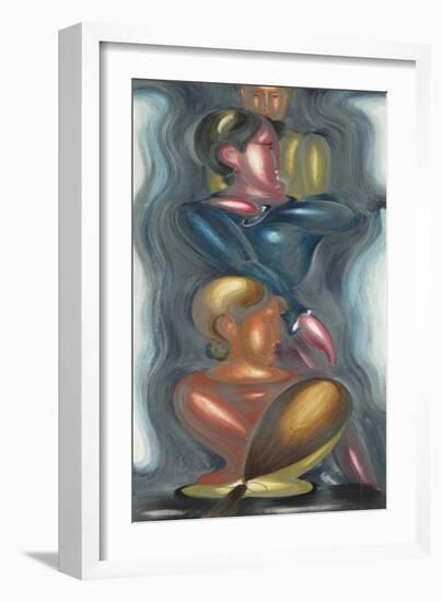 Group with Blue Ecstasy-Oskar Schlemmer-Framed Giclee Print