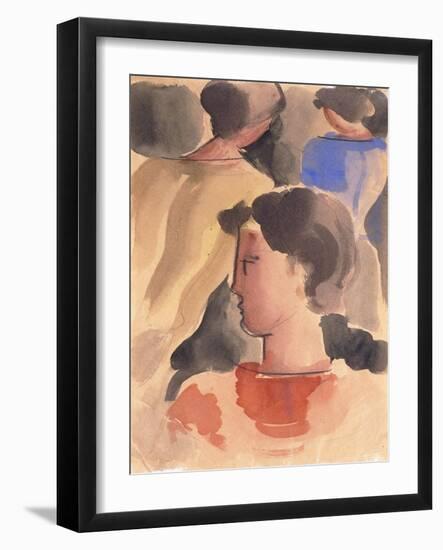 Group with Red Boy; Gruppe Mit Rotem Knaben, 1931-Oskar Schlemmer-Framed Giclee Print