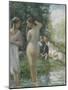 Groupe de baigneuses au bord de l'eau-Camille Pissarro-Mounted Giclee Print