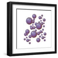Grouping of Virus Particles-null-Framed Art Print