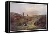 Grouse Shooting - Men and their Dogs on a Scottish Moor-null-Framed Stretched Canvas