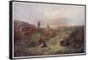 Grouse Shooting - Men and their Dogs on a Scottish Moor-null-Framed Stretched Canvas