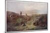 Grouse Shooting - Men and their Dogs on a Scottish Moor-null-Mounted Art Print