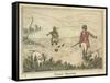 Grouse, Two Men and Their Dogs Walk up a Moor Hoping to Start up Some Grouse-Henry Thomas Alken-Framed Stretched Canvas