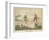 Grouse, Two Men and Their Dogs Walk up a Moor Hoping to Start up Some Grouse-Henry Thomas Alken-Framed Art Print